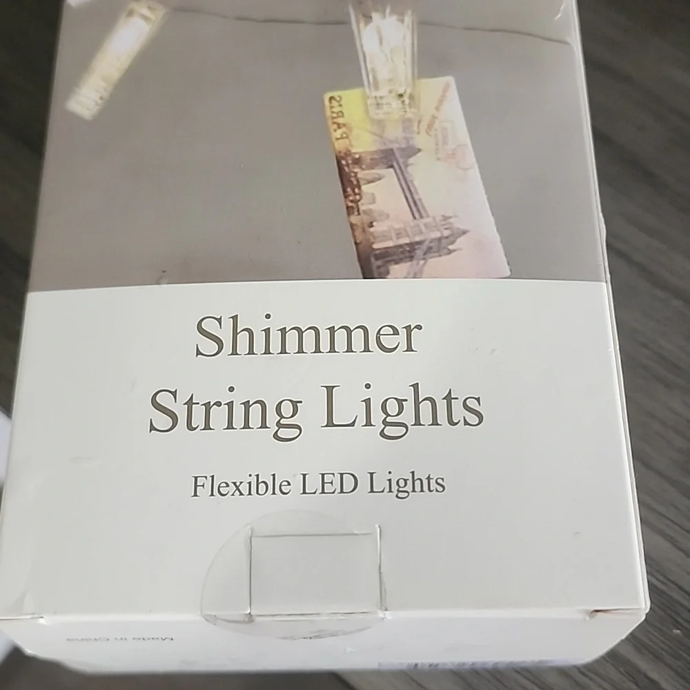 Manor Lane Clear Clip Flexible LED Shimmer String Lights. 20 Lights Length 10ft.